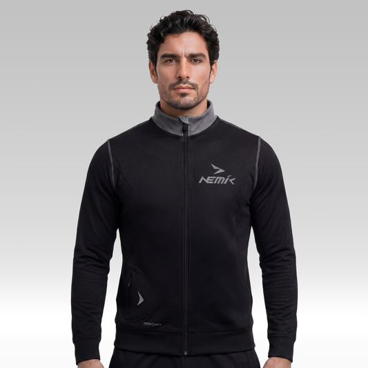Chamarra Hard Running Negro/Gris