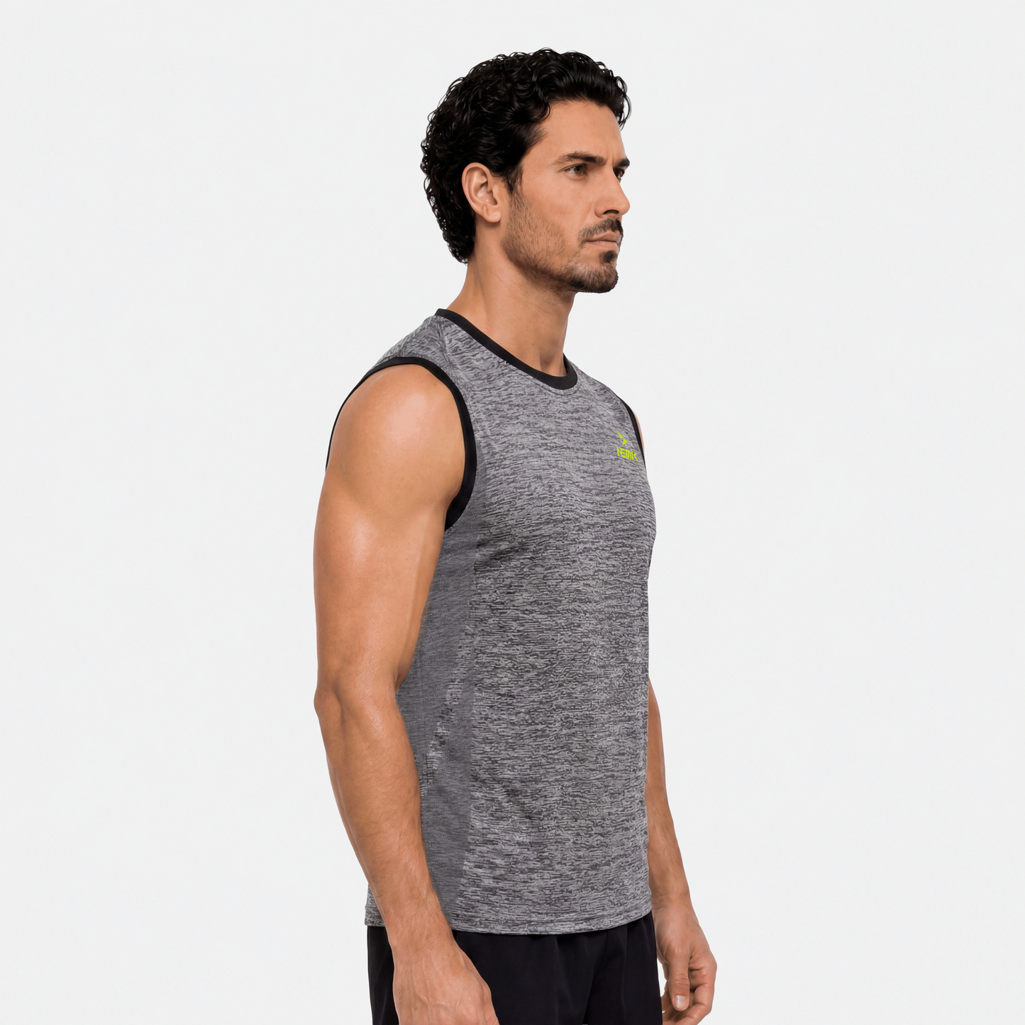 Playera Sin Mangas City Racer Negro Jaspe