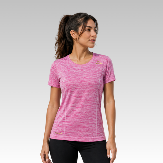 Playera Manga Corta City Racer Rosa Jaspe