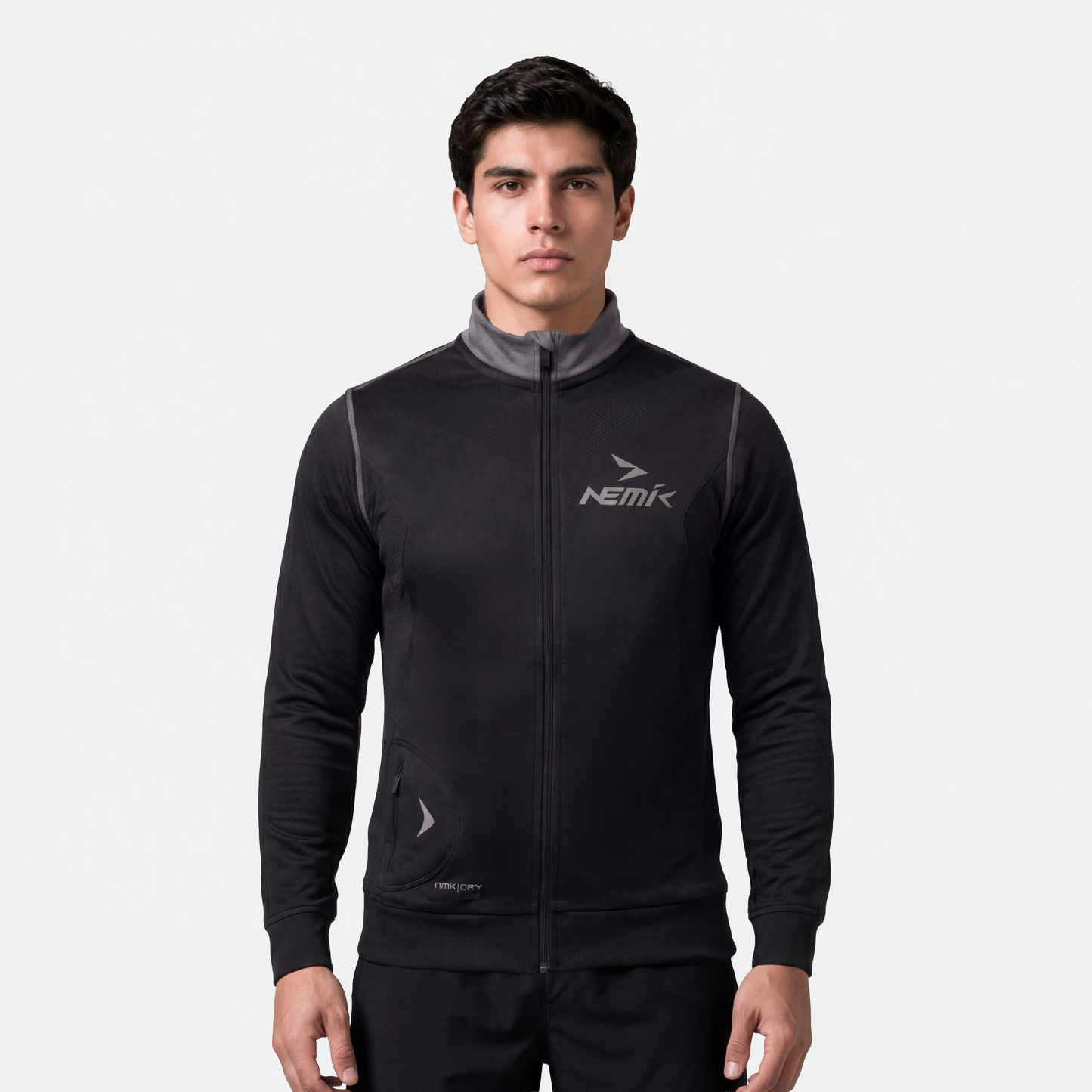 Chamarra Hard Running Negro/Gris