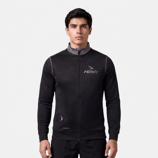 Chamarra Hard Running Negro/Gris