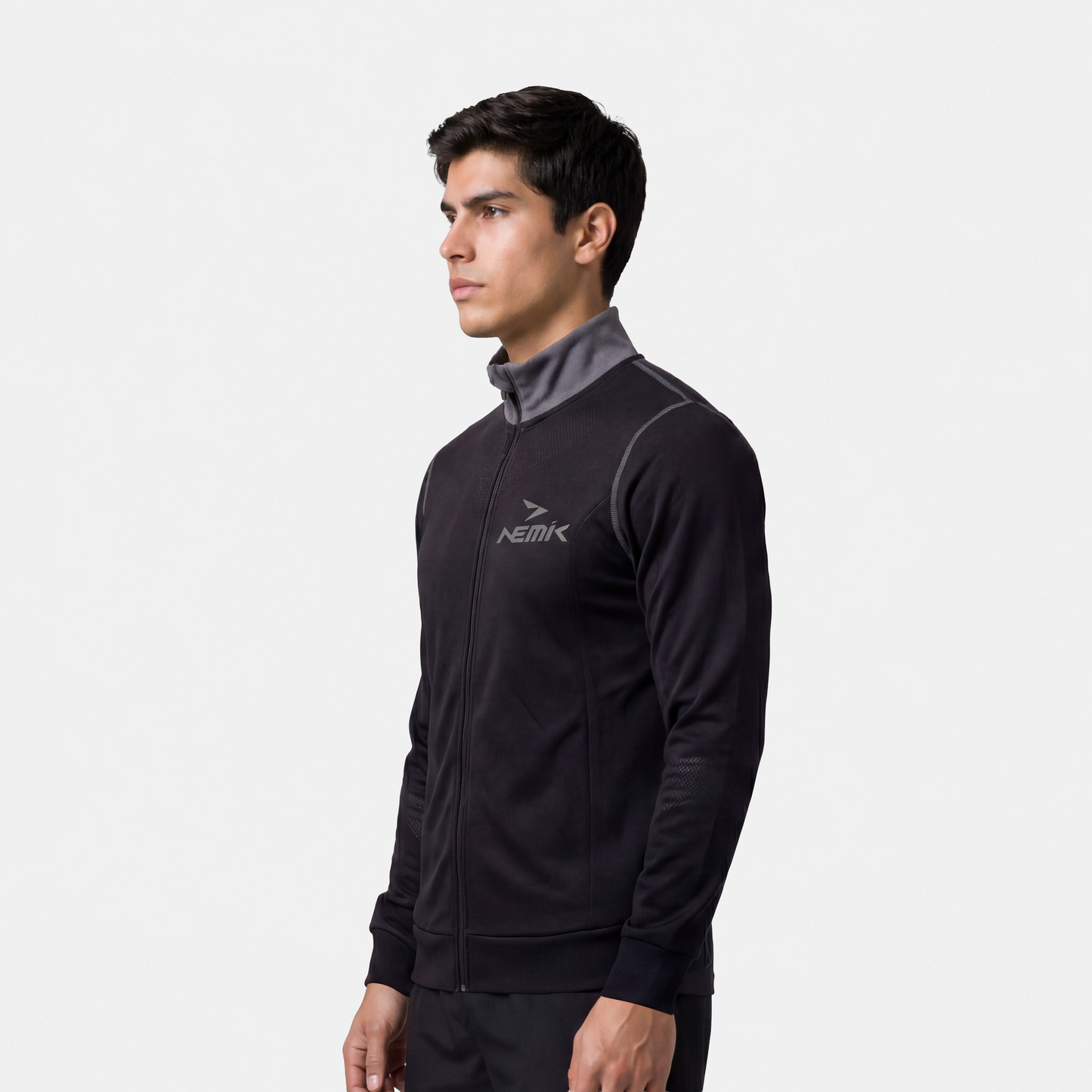 Chamarra Hard Running Negro/Gris