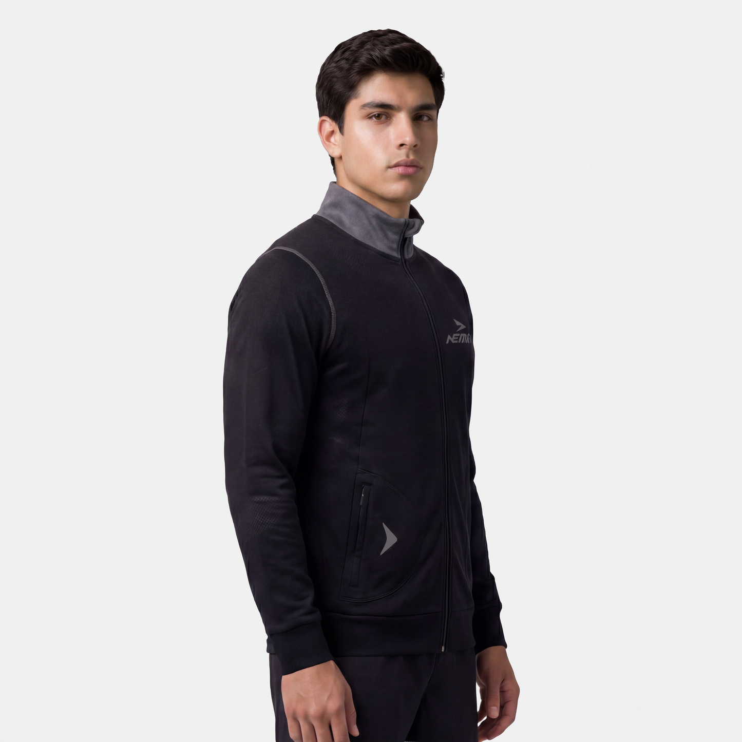 Chamarra Hard Running Negro/Gris