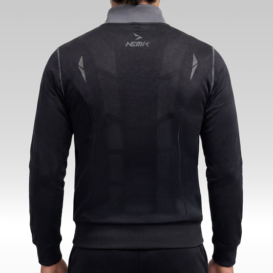 Chamarra Hard Running Negro/Gris