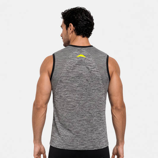 Playera Sin Mangas City Racer Negro Jaspe