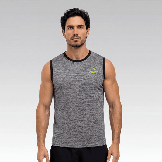 Playera Sin Mangas City Racer Negro Jaspe