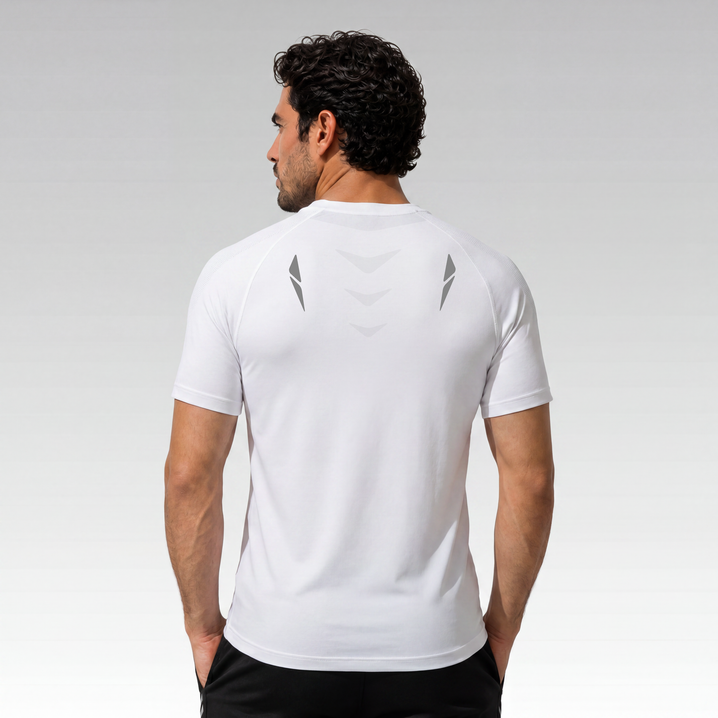 Playera Manga Corta Caballero Hard Running Blanco