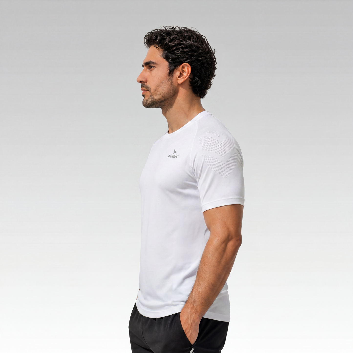 Playera Manga Corta Caballero Hard Running Blanco