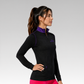Chamarra Con Bolsa Hard Running Negro/Morado Grape