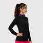 Chamarra Con Bolsa Hard Running Negro/Morado Grape