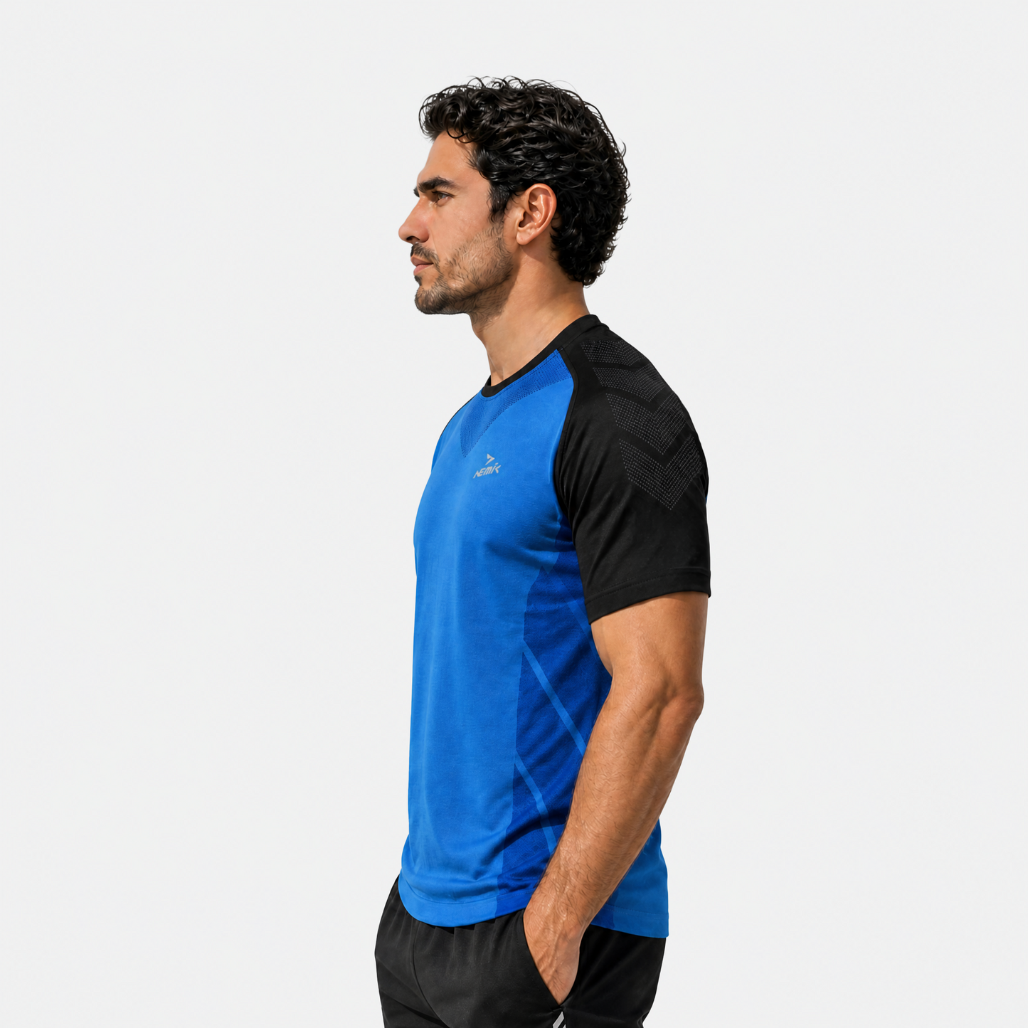 Playera Manga Corta Hard Running Azul Blue/Negro