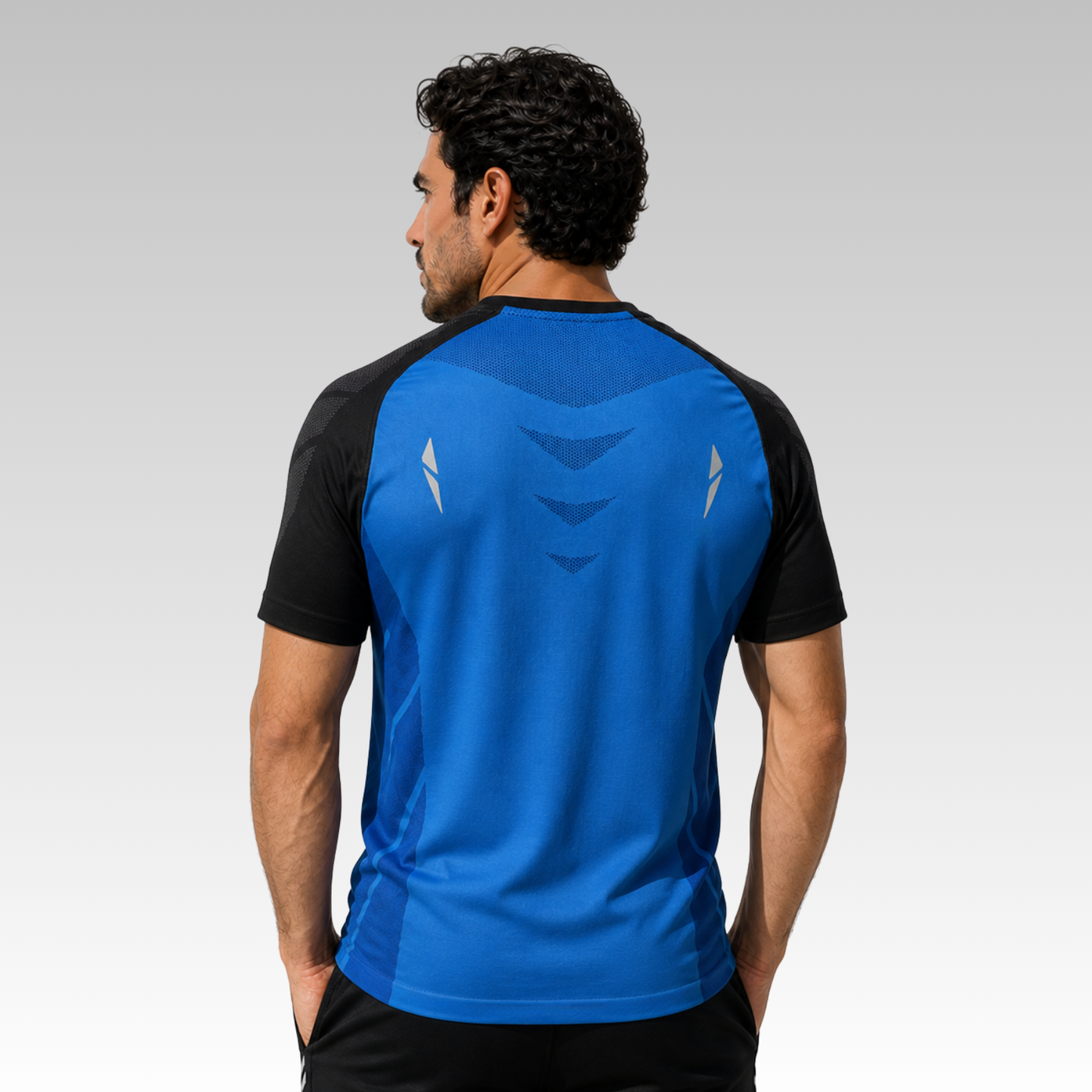 Playera Manga Corta Hard Running Azul Blue/Negro