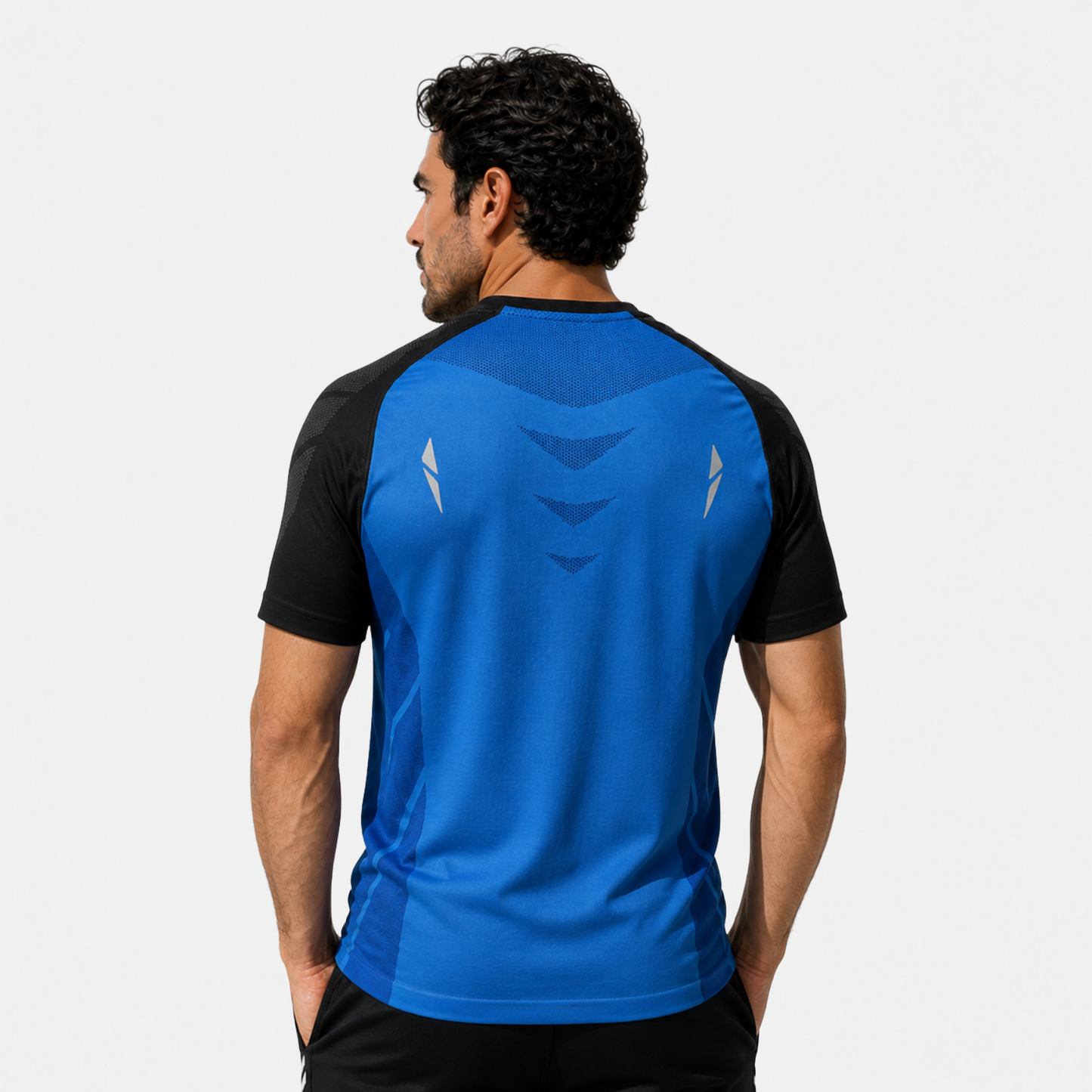 Playera Manga Corta Hard Running Azul Blue/Negro