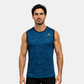 Playera Sin Mangas City Racer Azul Acqua/Negro Jaspe