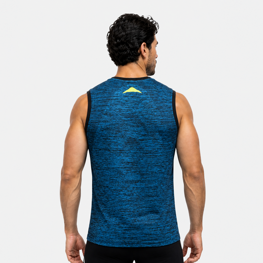 Playera Sin Mangas City Racer Azul Acqua/Negro Jaspe