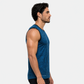 Playera Sin Mangas City Racer Azul Acqua/Negro Jaspe