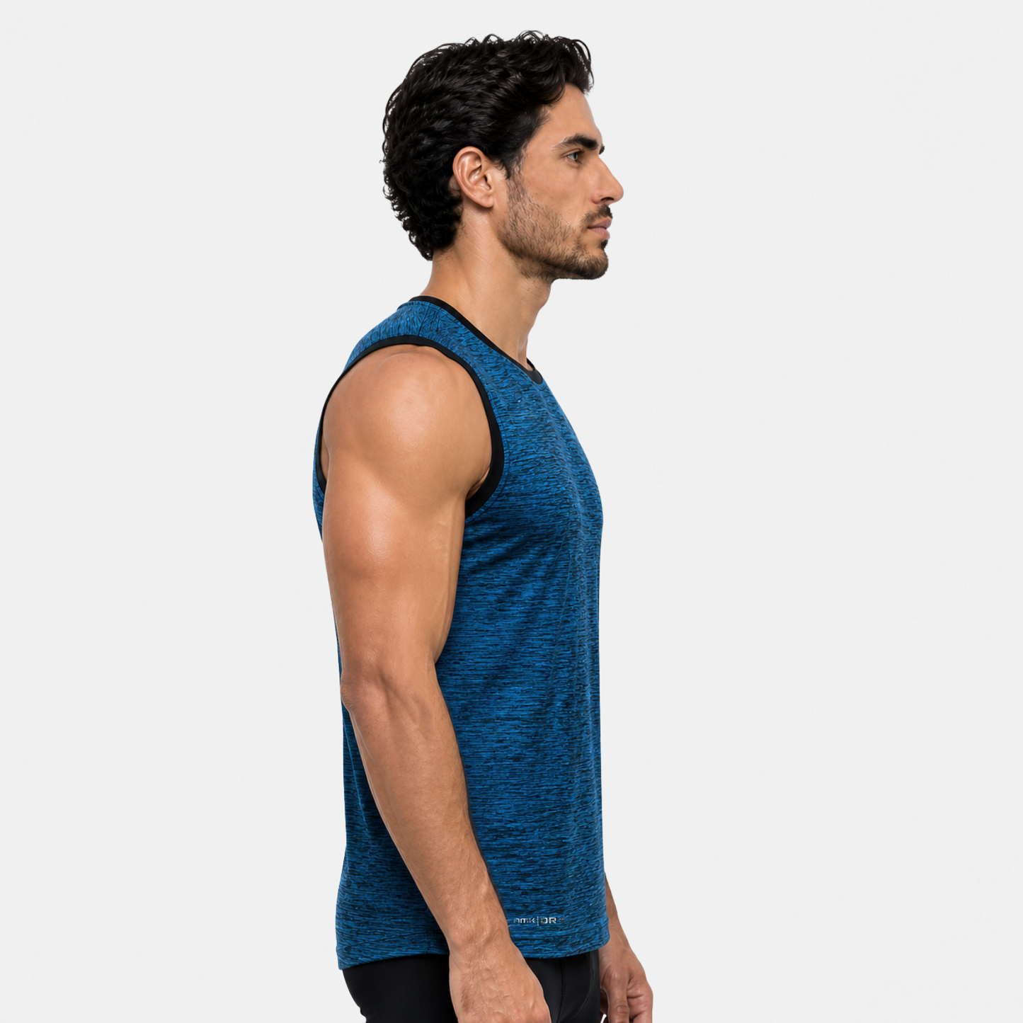 Playera Sin Mangas City Racer Azul Acqua/Negro Jaspe